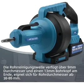 vrietina Rohrreinigungsmaschine Akku 610 U/min Blau
