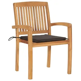 vidaXL Stapelbare Gartenstühle mit Kissen 59 x 95,5 x 26 cm taupe 8 St.