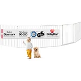 BabyDan Galten XXL, 90-350 cm, Kaminzaun/Treppengitter/Raumteiler/Kaminumrandung, Weiß, Hergestellt in Dänemark - Kinderschutzgitter/Sicherheitsgitter (Haustiergitter/Hundegitter/Hundespielgehege)