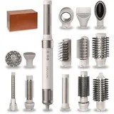 Cecotec Warmluftbürste, Haartrockner, Styler, Glätter - 14 Aufsätze - Coanda CeramicCare Technologie 14in1 AirGlam Champagne. 1400W, Digitaler Motor, Reduziert Frizz, 3 Temperaturen