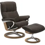 Stressless Stressless® Relaxsessel Mayfair (Set, Relaxsessel mit Hocker), mit Hocker, mit Signature Base, Größe S, M & L, Gestell Eiche braun 83 cm x 102 cm x 74 cm