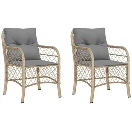 vidaXL Gartenstuhl 55,8 x 63,3 x 32 cm beige 2 St.