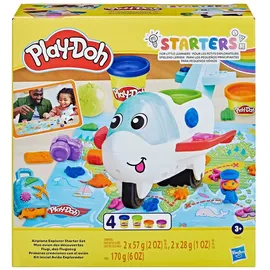 PLAY-DOH Flugi das Flugzeug Knetspielzeug Starter-Set mit 2 x 57g Dosen und 2 x 28 g Dosen