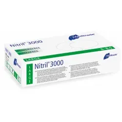 Meditrade Nitril® 3000 Untersuchungshandschuh, Einmalhandschuh - Puderfrei, unsteril, wie eine zweite Haut, 1 Packung = 100 Stück, Größe L