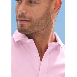 H.I.S. Langarmhemd H.I.S, Herren, Gr. XXL (45/46), N-Gr, rosa, Web, Obermaterial: 100% Baumwolle, unifarben, regular fit, Rundhals, Manschette, Hemden, mit Kentkragen, Oxford-Qualität aus reiner Baumwolle