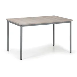 Esstisch TRIVIA, dunkelgraue Konstruktion, 1200 x 800 mm, Eiche natur