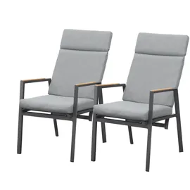BellaVista Newport Hochlehner 57 x 57 x 111 cm grau 2 St.