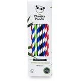 The Cheeky Panda Bambus Strohhalme Papier Bunte | 100 x Cocktail Strohhalme | Stark und Langlebig