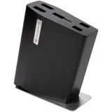 KARL HAUSMANN Messerblock ohne Messer Schwarz - 24 x 18 x 7,5 cm - Unbestückte Messerblöcke aus Holz - 5 Messeröffnungen - Kitchen Knife Block Holder - Messerbox ohne Messer - Messer Halter