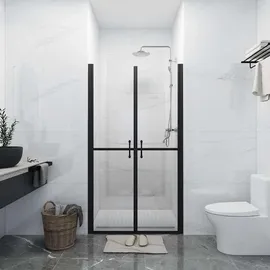 vidaXL Duschtür links 76 x 190 cm schwarz