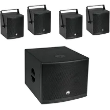 Omnitronic Molly-12A+Molly-6 Aktives PA-Lautsprecher-Set inkl. Subwoofer Bluetooth