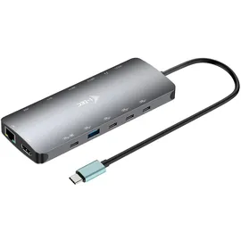iTEC i-tec USB-C Metal Nano Dock - 2x HDMI, 4x USB-C (10Gbps), 1x USB-A (10Gbps), 2x USB-A 2.0, Audio, SD/TF, LAN 1 Gbps, PD 3.1 (140W) inkl. Netzteil