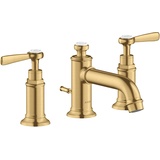 Hansgrohe Axor Montreux 3-Loch Waschtischarmatur 30 mit Hebelgriffen und Ablauffernbedienung Brushed Gold Optic