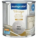swingcolor Vintage Metall-Optik Effektfarbe  (Silber-Metallic, 375 ml, Seidenmatt)