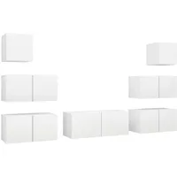VidaXL 7-tlg. TV-Schrank-Set Weiß Holzwerkstoff