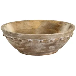 Chic Antique Tours Schüssel in Holz mit Muster, H9/Ø30 cm natur