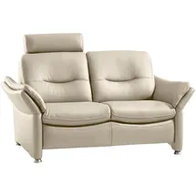 Hukla 2-Sitzer HUKLA "HU-SF15058 Ledersofa, Breite 164 cm", beige (torro ecru), B:164cm H:91cm T:92cm, Sofas, hochwertiges Glattleder, optional mit Kopfstütze