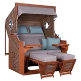 deVries Strandkorb PURE® Seaside XL Aluminium-Bullaugen ca. 132x92x165cm