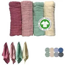 furora baby Mulltücher Baby 25x25 cm klein | super Soft Musselin, Bio-Baumwolle, Oeko-TEX 100: schadstofffrei | Musselintücher Baby Spucktücher Mullwindeln, Waschlappen Neugeborene