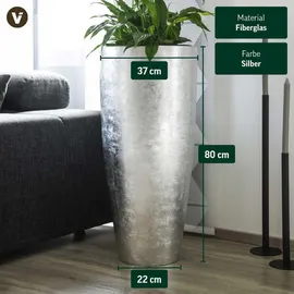 Vivanno City Ø 37 x 80 cm Silber Hochglanz