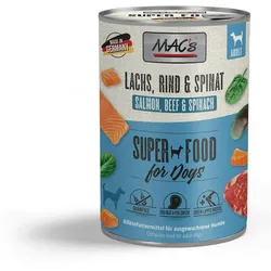Macs Hund Lachs, Rind und Spinat 6 x 400g