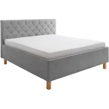 Meise Möbel Polsterbett San Remo 180 x 200 cm Stoff Grau Hellgrau