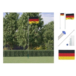 vidaXL Fahne Flagge Deutschlands mit Mast 6,23 m Aluminium bunt