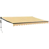 vidaXL Markise, mit Kurbel Gelb Weiß 4x3 m