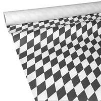 JUNOPAX 50m x 0,75m Papiertischdecke Raute schwarz-weiß