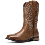 Bruno Marc Herren Cowboy Stiefel Westernstiefel zum Hineinschlüpfen,Size 43.5,Braun,BMUMMB2501 - 43.5 EU