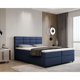 panda möbel Boxspringbett 160 x 200 cm Dunkelblau