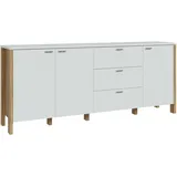 Forte Sideboard FORTE "Saitama", grau (mauvella eiche, secret grau), B:206,1cm H:86,5cm T:41,6cm, Spanplatte, Sideboards