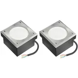 ledscom.de 2x LED Pflasterstein NEOLUM für außen, IP67, eckig, 10 x10cm, inkl. GX53 Leuchtmittel, 56lm, weiß