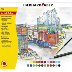 FABER 516025 Aquarellstift Buntstift 24er Metalletui + Pinsel