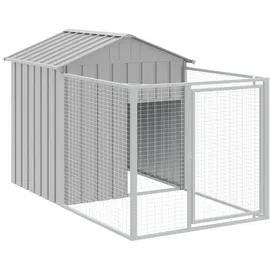 vidaXL Hundehütte mit Dach Hellgrau 117x813x123 cm Verzinkter Stahl