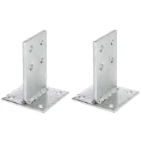 GAH Alberts Alberts 215170 T-Pfostenträger | zum Aufschrauben oder zum Einbetonieren | feuerverzinkt | Steggröße 130 x 80 mm | 2er Set