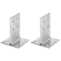 GAH Alberts Alberts 215170 T-Pfostenträger | zum Aufschrauben oder zum Einbetonieren | feuerverzinkt | Steggröße 130 x 80 mm | 2er Set