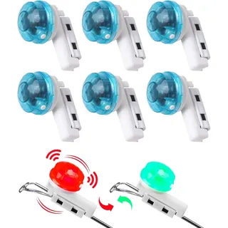 Bissanzeiger Angeln | Bissanzeiger Mit LED Light Strike | Elektronische Bissanzeige Mit Bewegungssensor | Angelzubehör Led Posen Angeln Mit Bissanzeiger Für Nachtangeln Oder Meeresangeln (6stk)