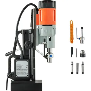 Magnetbohrmaschine 1500W 60mm Bohrdurchmesser Orange Bohranlage 600U/min