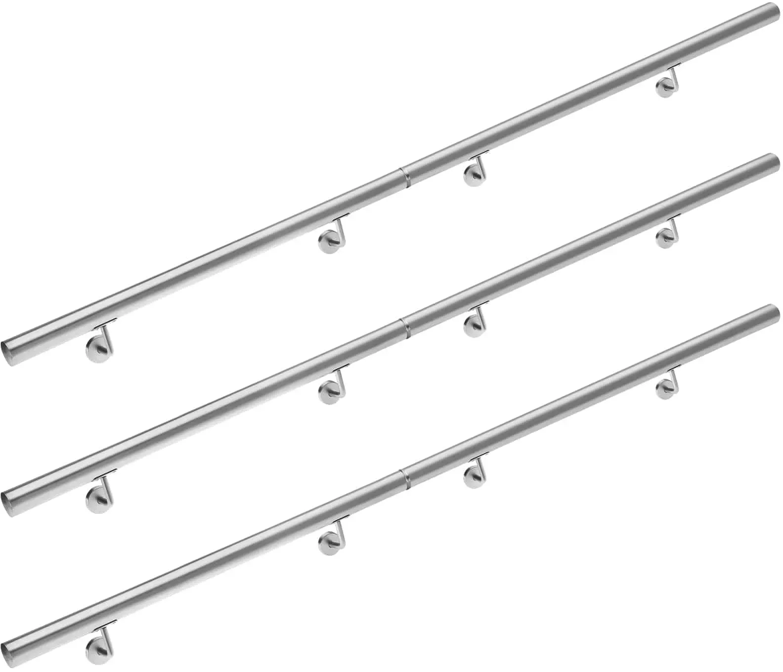 Handrail 6Pcs Set Stainless Steel 6m Wall-Mounted