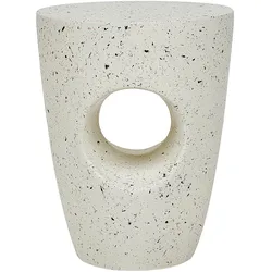 Beisttelltisch Beton cremeweiß Terrazzo Optik rund ⌀ 37 cm EDOLO