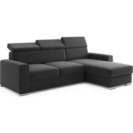 möbel punkt Ecksofa TOKIO 242x168x79 cm Anthrazit/schwarz