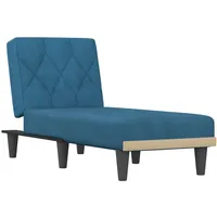 vidaXL Chaiselongue, Sofa in 3 Positionen zum Sitzen Entspannen Schlafen Verstellbar, Couch in Eleganter Optik, Liege Schlafsofa Loungesofa Liegesofa, Blau Samt