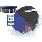 planenfux Pool Winterabdeckung rund für Ø 488 cm Pools(460-500 cm)|2-in-1 Pool Abdeckung rund aus 200g/m2 PE Material|UV-resistente Sommer&Winter Solar Pool Abdeckplane|Ø560cm Poolplane rund, Blau