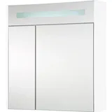 Evenes Spiegelschrank mit beleuchteter Blende, 2 Türen, 700 x 750 x 188 mm - 93 972 75