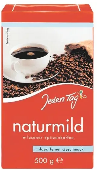 Kaffee gemahlen »naturmild« 500g, Jeden Tag