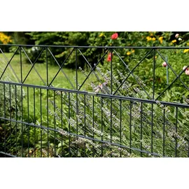 GAH Alberts Alberts Doppelstabmattenzaun Nexus, Höhe 160 cm, Länge 8 m, 2 m Matte, anthrazit, zum Einbetonieren - Dunkelgrau