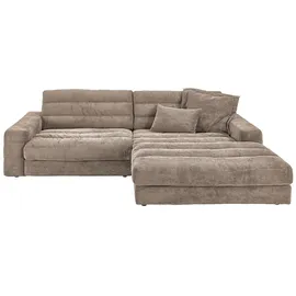 KAWOLA Ecksofa Lana Cord Recamiere rechts taupe