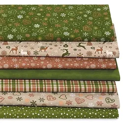 Patchwork- und Quiltpaket "Landhaus-Weihnacht", grün/braun/natur