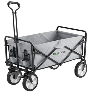 Juskys Bollerwagen 100 kg Tragkraft - Transportwagen faltbar - Einkaufen & Camping - Hellgrau